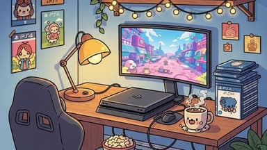 PS4 gaming setup. 